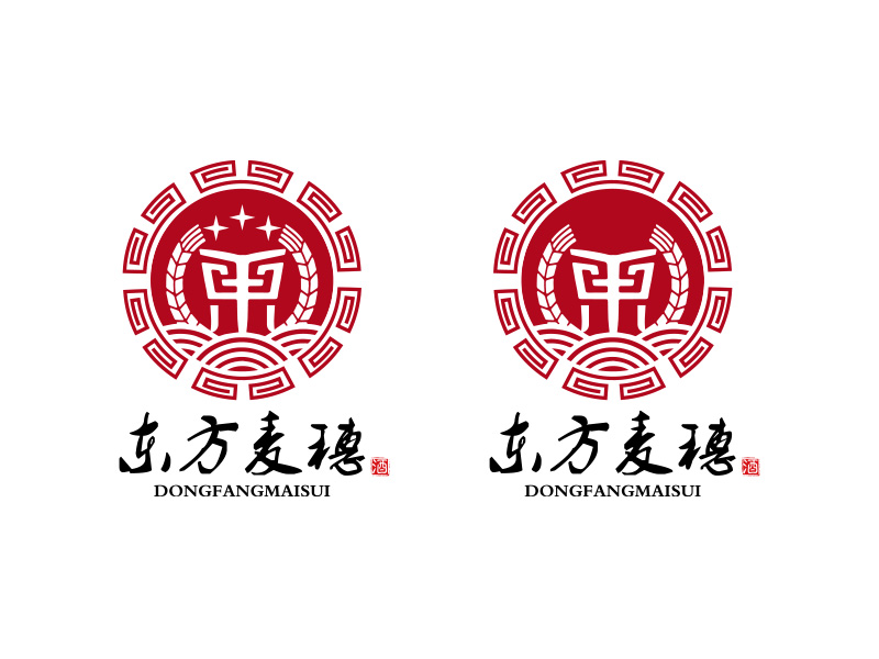 秦光華的白酒品牌，東方麥穗logo設(shè)計